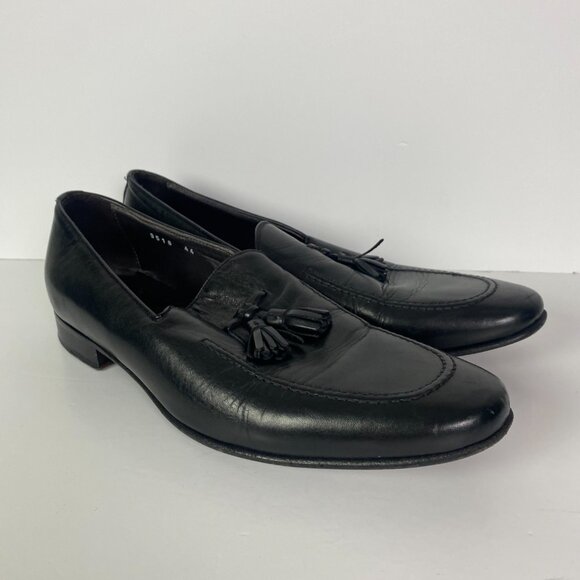 Russell & Bromley Loafers Shoes Eu 44 US 11 Black Tasseled Tassels Leather Italy - Picture 1 of 12
